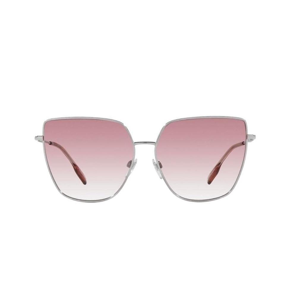 NWT-BURBERRY Sunglasses BE 3143 10058D Alexis Silver Clear Gradient Pink